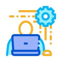 Programmer Work Icon Vector Outline Illustration