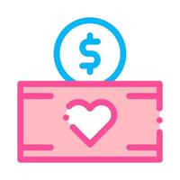 Volunteers Support Money Box Vector Thin Line Icon