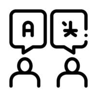 Discuss Different Languages Icon Thin Line Vector