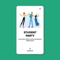 Student Party Happy Friends Drinking Drinks Vector
