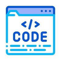 Code File Computer System Vector Thin Line Icon