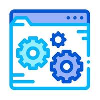 sistema de codificación de archivos de fijación vector icono de línea delgada