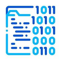 Binary File Coding System Vector Thin Line Icon