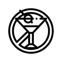 icono de línea delgada de vector de alcohol de signo libre de alérgenos