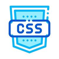 lenguaje de codificación css sistema vector icono de línea delgada