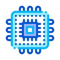 Computer Element Processor Vector Thin Line Icon
