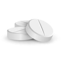 White 3D Medical Pills Vector Illustration