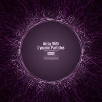Array Vector With Dynamic Particles. Round Dots And Lines. Graphic Abstract Background Lighting Effect