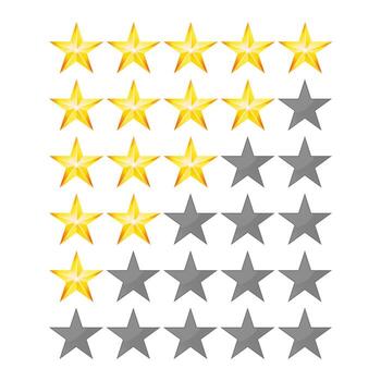 Achievement Vector Stars. For Game And Review Rating. Like Symbol, Succes Sign, Classify Concept, Realistic Element. Isolated On White Background.