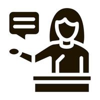 seminar woman teacher icon Vector Glyph Illustration