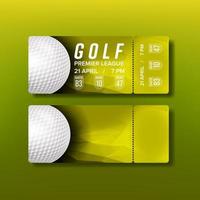 Ticket Tear-off Coupon For Golf Tournament Vector