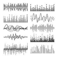 Sound Waves Vector. Pulse Abstract. Digital Frequency Track Equalizer Illustration vector