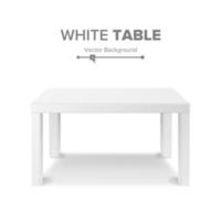 White Table Vector. 3D Stand Template For Object Presentation. Realistic Vector Illustration.