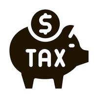 Tax Money Box Icon Vector Glyph Illustration
