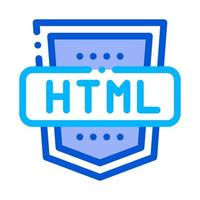 lenguaje de codificación html sistema vector icono de línea delgada