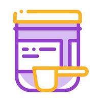 Supplements Bottle And Scoop Vector Thin Line Icon