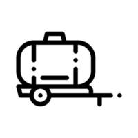 Uniaxial Trailer Vehicle Vector Thin Line Icon