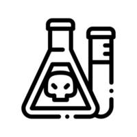 Flask With Chemical Liquid Vector Thin Line Icon