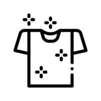 icono de línea de vector de camiseta lavada de servicio de lavandería