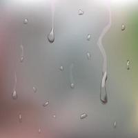 vector de vidrio húmedo. día lluvioso. gotitas puras condensadas. ilustración realista