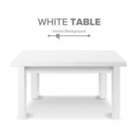 mesa de plástico blanca vacía aislada sobre fondo blanco. plataforma realista. ilustración vectorial bueno para la plantilla de exhibición de productos. vector