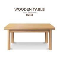 Empty Wooden Table Vector. Isolated Furniture, Stand. Clean Stand Template For Object Presentation. Realistic Vector Illustration.