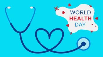 World health day with stethoscope and love symbol. Vector illustration. EPS 10.