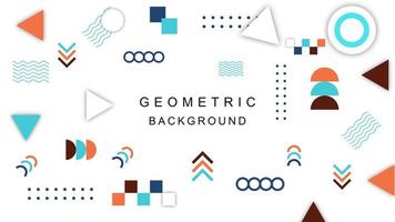 Abstract geometric or memphis style on white background with colorful shapes. Vector illustration. EPS 10.