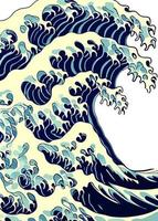 enorme ola salpicada japonesa vector