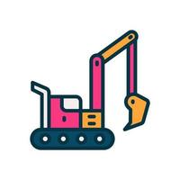 icono de excavadora para su sitio web, móvil, presentación y diseño de logotipo. vector