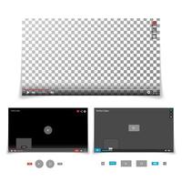 Video Player Interface Template Vector. With Progress Bar And Control Buttons Full Screen, Volume, Time vector