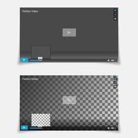 Video Player Interface Template Vector. Trendy Minimal Flash Interface In Social Style. Modern Illustration For Web Site And App vector