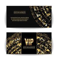 VIP Invitation Card Vector. Sequins Round Dots. Decorative Vector Background. Elegant Template Luxury Invitation.