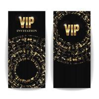 VIP Invitation Card Vector. Sequins Round Dots. Decorative Vector Background. Elegant Template Luxury Invitation.