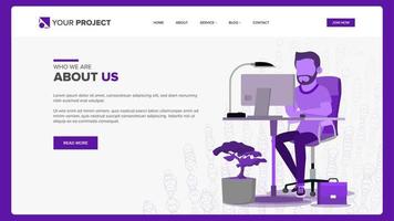 Web Page Design Vector. Business Graphic. Responsive Banner Interface. Cartoon Team. Futuristic Strategy. Illustration