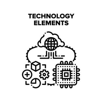 Technology Elements Vector Concept Color Illustration