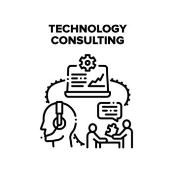 ilustración de concepto de vector de consultoría de tecnología