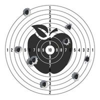 Bullet Holes In Target Vector. Success Shot. Paper Shooting Target For Shooting Competition. Illustration vector