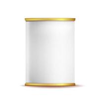 Tin Box Can Template Vector. 3d Realistic Empty Packaging Container Blank. Food Container. Isolated On White Background Illustration vector