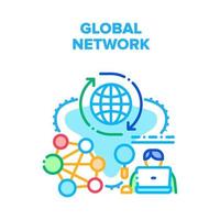 Global Network Vector Concept Color Illustration