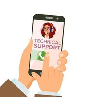 Technical Support Vector. Online Helpline Operator. Troubleshooting And Maintenance Department. Flat Isolated Illustration vector