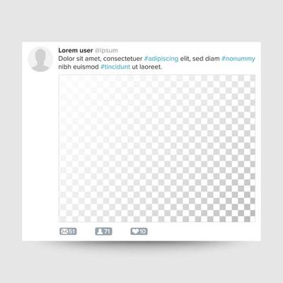 Social Photo Frame Vector. Transparent. Blank For Phone App Photos, Information For Friends. Mobile Phone Element Illustration
