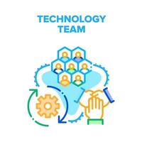 Technology Team Vector Concept Color Illustration