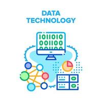 ilustración de color de concepto de vector de tecnología de datos