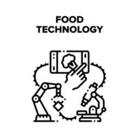 ilustración de vector de tecnología de alimentos negro