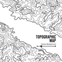 vector de mapa topográfico de contorno. telón de fondo ondulado de geografía. concepto gráfico de cartografía.