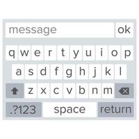 Smartphone Keyboard Vector. Alphabet Buttons. Modern Mobile Keyboard. Vector Flat Illustration