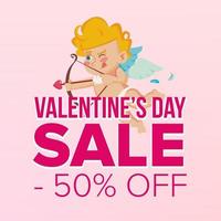 Valentine s Day Sale Banner Vector. Business Advertising Illustration. February 14 Sale Poster. Template Design For Web, Love Flyer, Valentine Card, Advertising.