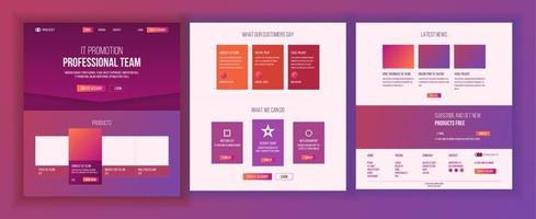vector de diseño de página web. pantalla de negocios del sitio web. Tráfico de internet. plantilla de aterrizaje de compras en línea. dividendo corporativo. estrategia de planificación. minería financiera. ilustración