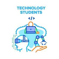 Technology Students For Study Vector Concept Color